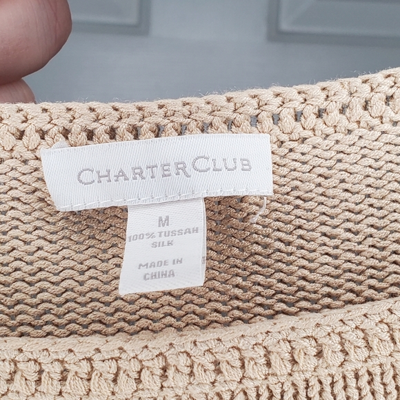 Charter Club Tussah Silk Shirt Size Medium - Picture 4 of 5